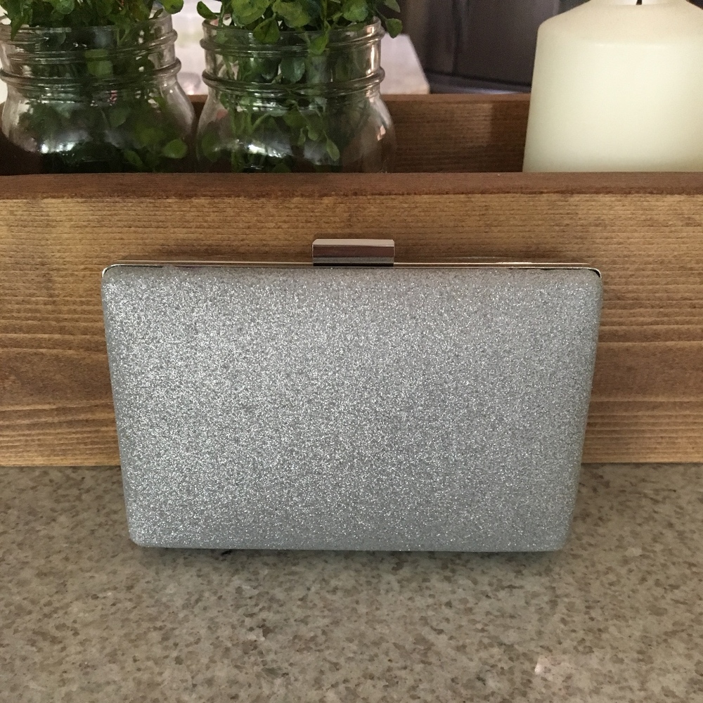 Charming Charlie Silver Clutch/ Purse